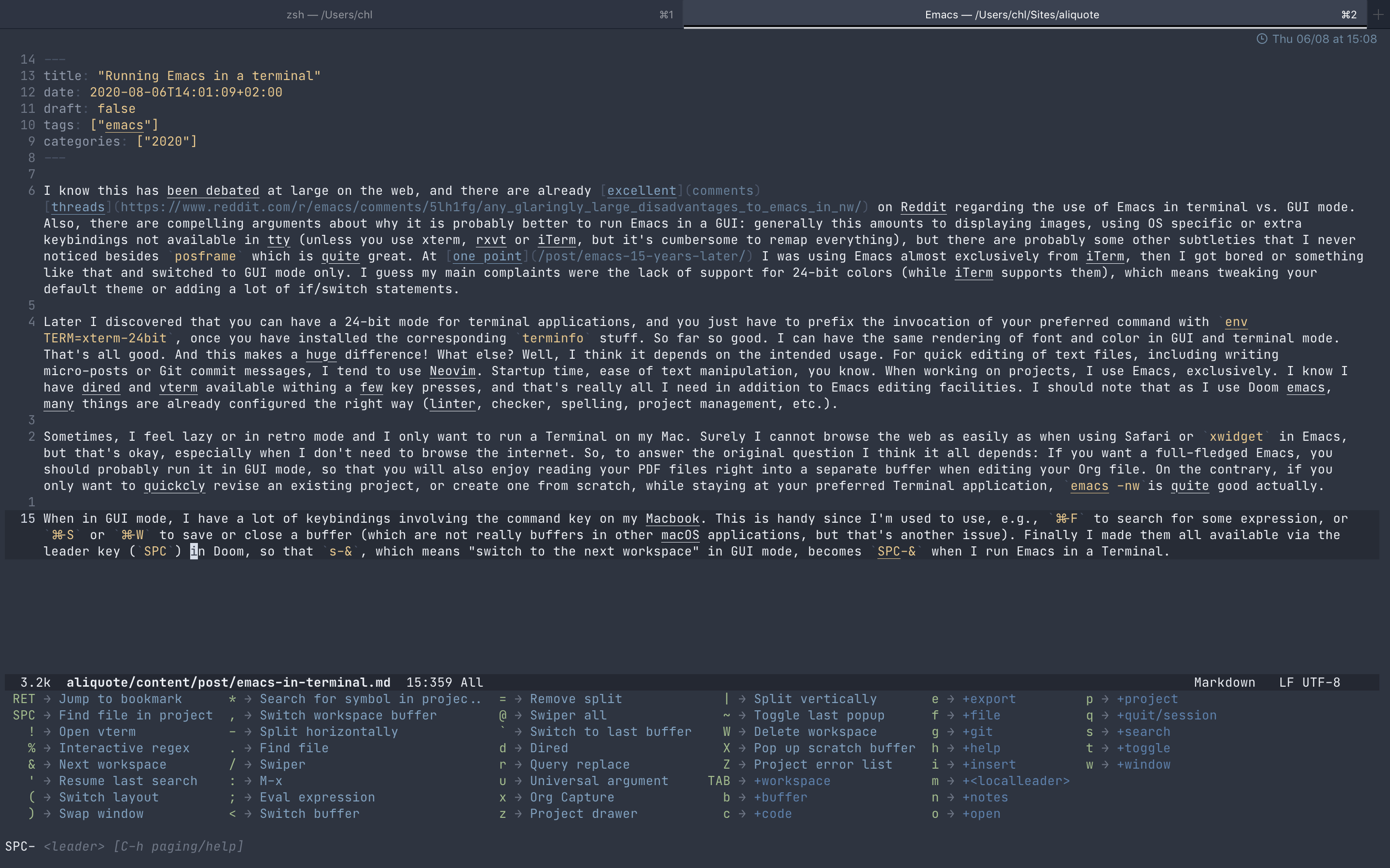 open emacs in terminal mac for ruby file