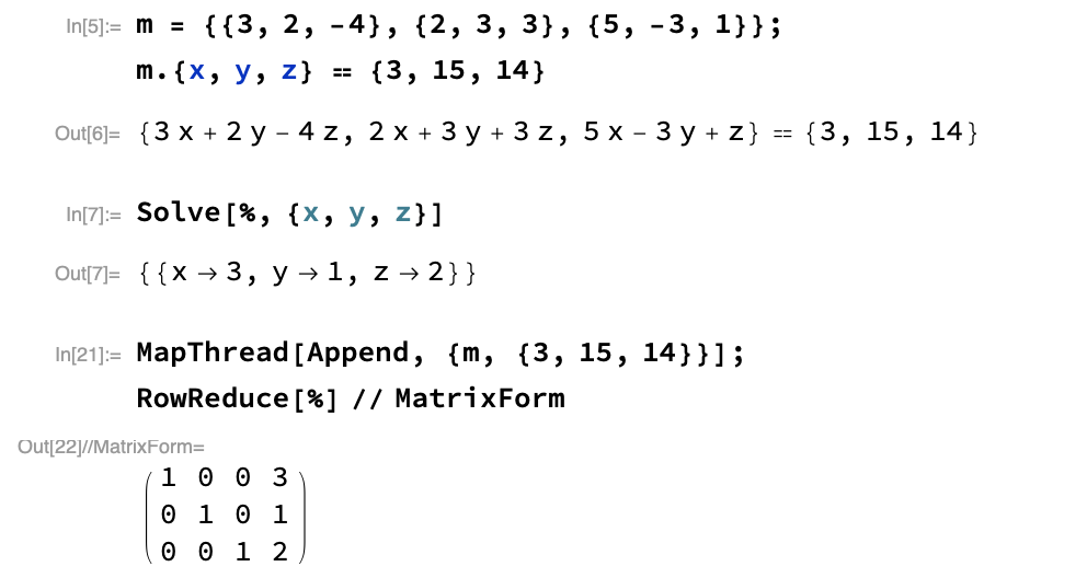 Mathematica solution